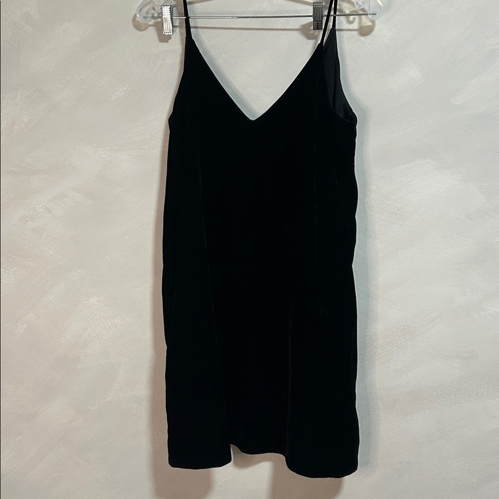 & OTHER STORIES spaghetti Strap Velvet mini Dress size small black - Picture 3 of 6